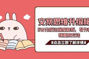 （15151期）文案思维升级秘籍，5W分析法深度解析，写作底层逻辑重构方法