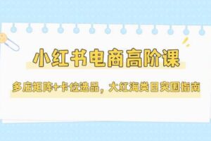 （14940期）小红书电商高阶课，多店矩阵+卡位选品，大红海类目突围指南（更新5月）