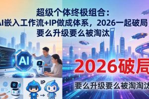 (17808期)超级个体终极组合-更新:AI嵌入工作流+IP做成体系,2026一起破局,要么升级要么被淘汰