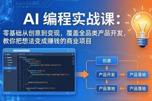 （17895期）AI编程实战课-第三期-更新：零基础从创意到变现，覆盖全品类产品开发，把想法变成赚钱的项目